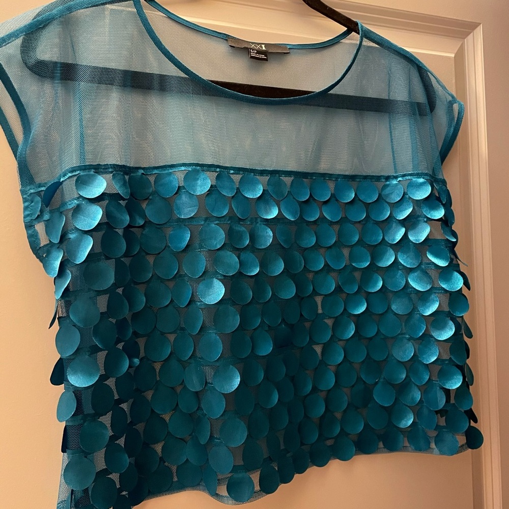 Forever 21 mesh sequin top